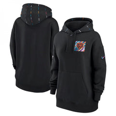 Women's Chicago Bears Black 2023 Crucial Catch Club Pullover Hoodie(Run Small) 