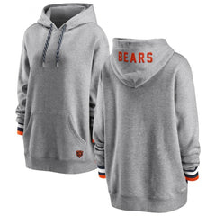 Women's Chicago Bears WEAR By Erin Andrews Heathered Gray Pullover Fleece Hoodie(Run Small) 