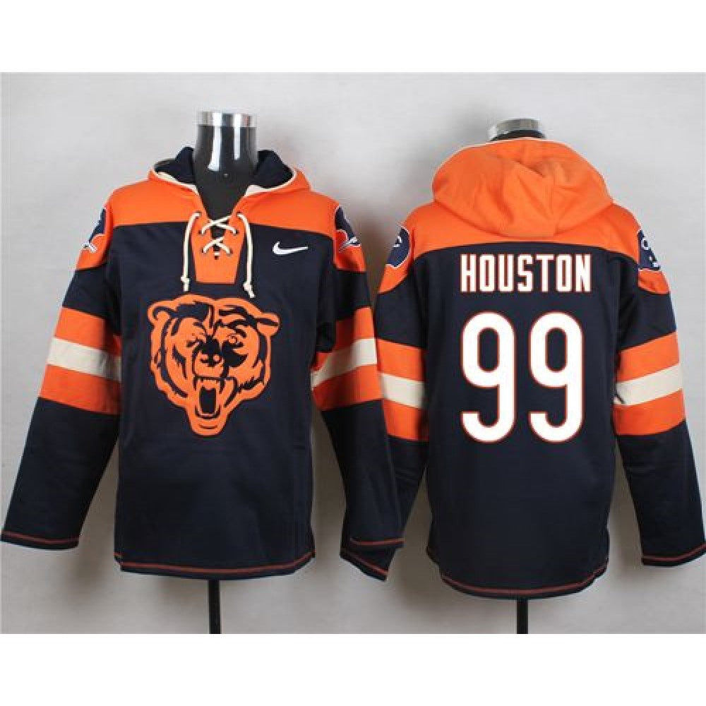 Bears #99 Lamarr Houston Navy Blue Player Pullover NFL Hoodie 