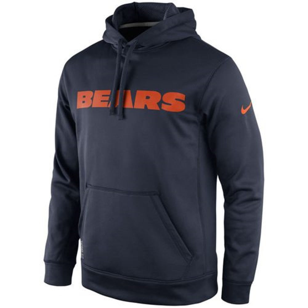 Chicago Bears KO Wordmark Performance Hoodie Navy Blue 