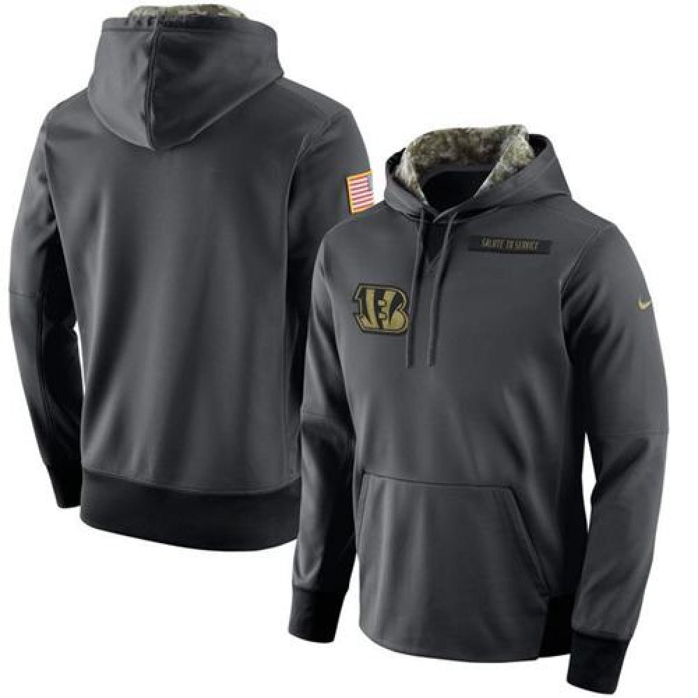 Men's Cincinnati Bengals Anthracite Salute to Service Player Performance Hoodie 