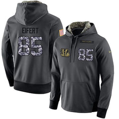 NFL Men's Cincinnati Bengals #85 Tyler Eifert Stitched Black Anthracite Salute to Service Player Performance Hoodie 