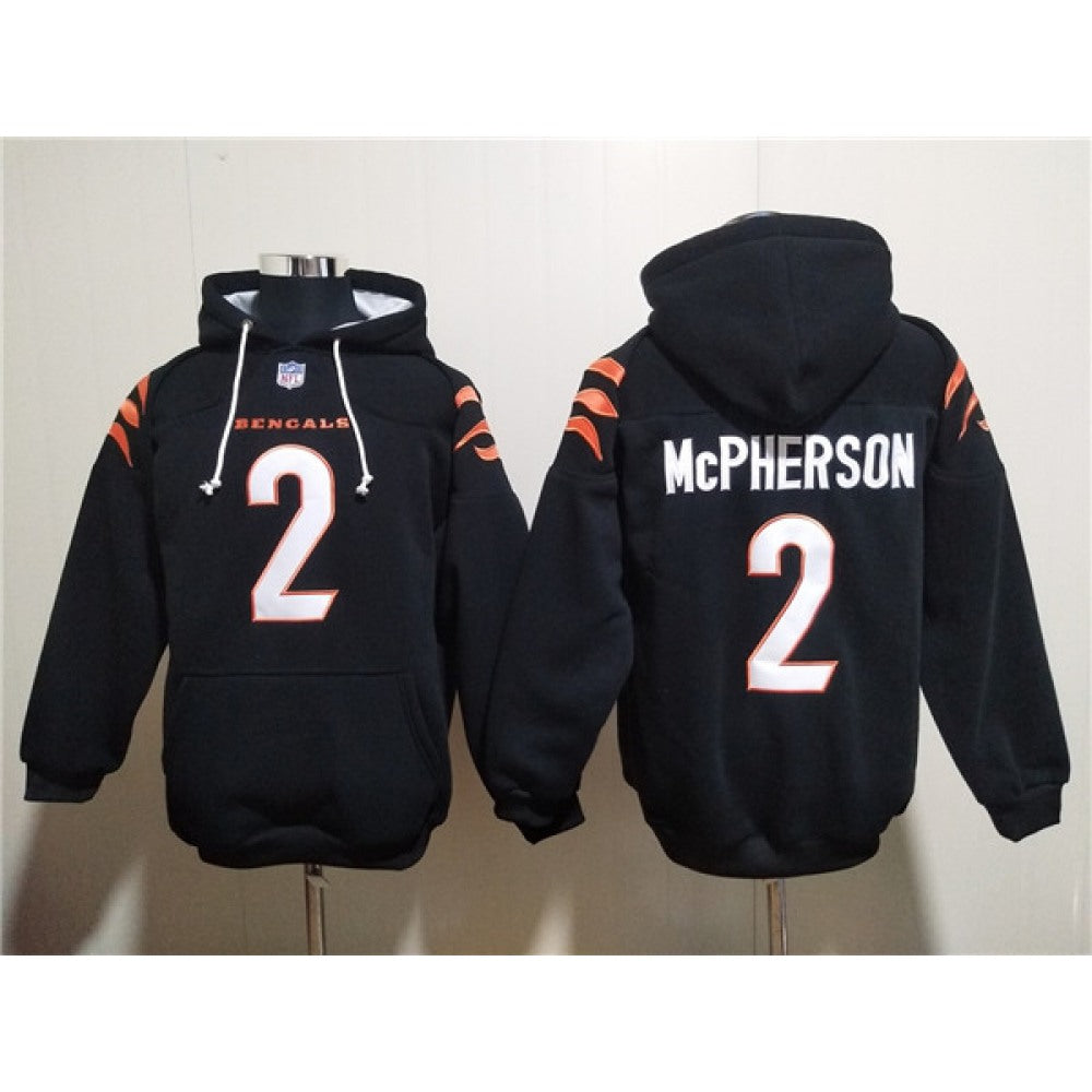 Men's Cincinnati Bengals #2 Evan McPherson Black Pullover Hoodie 