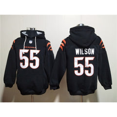 Men's Cincinnati Bengals #55 Logan Wilson Black Pullover Hoodie 