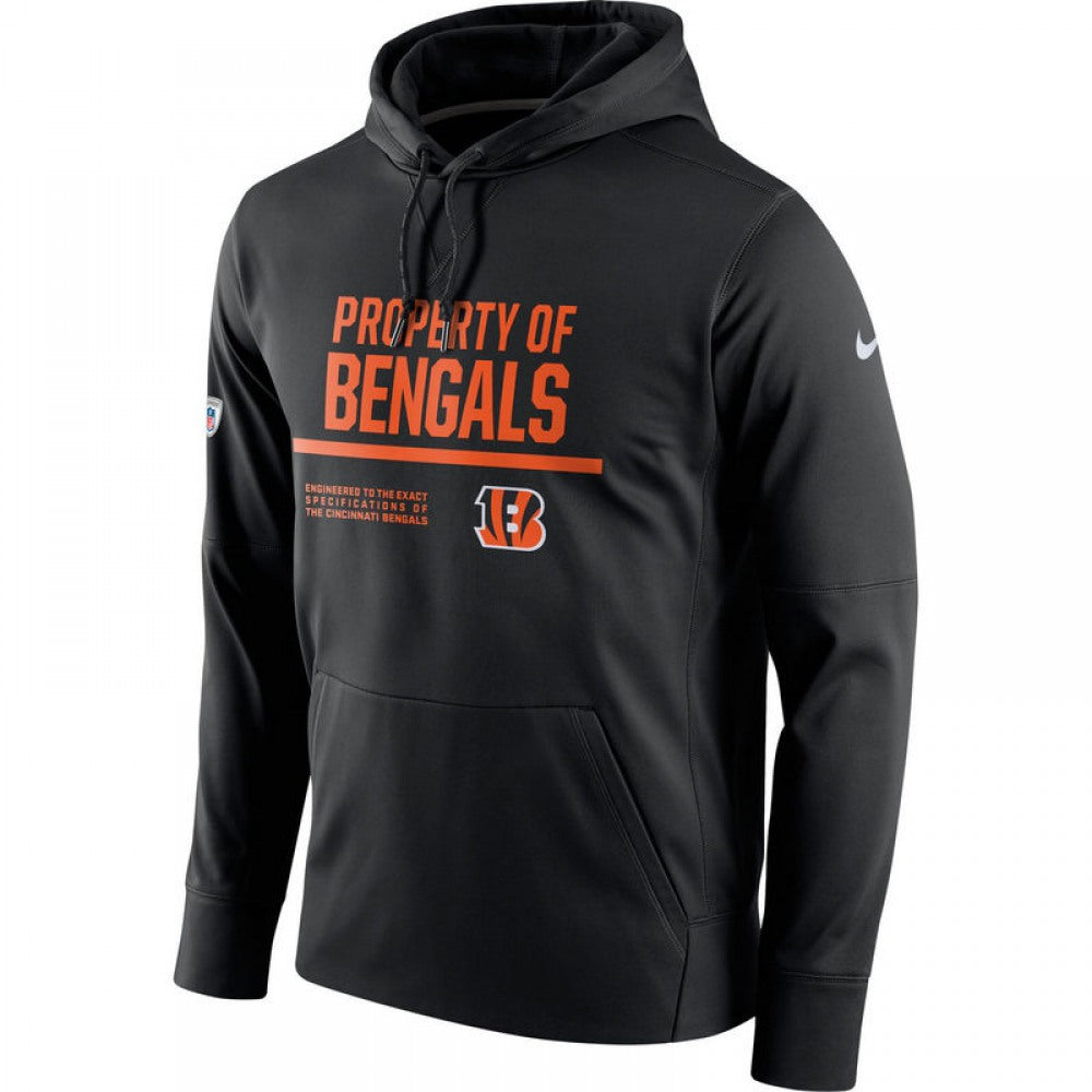 Men's Cincinnati Bengals Black Circuit Property Of Performance Pullover Hoodie 
