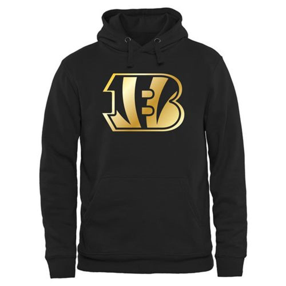 Men's Cincinnati Bengals Pro Line Black Gold Collection Pullover Hoodie 