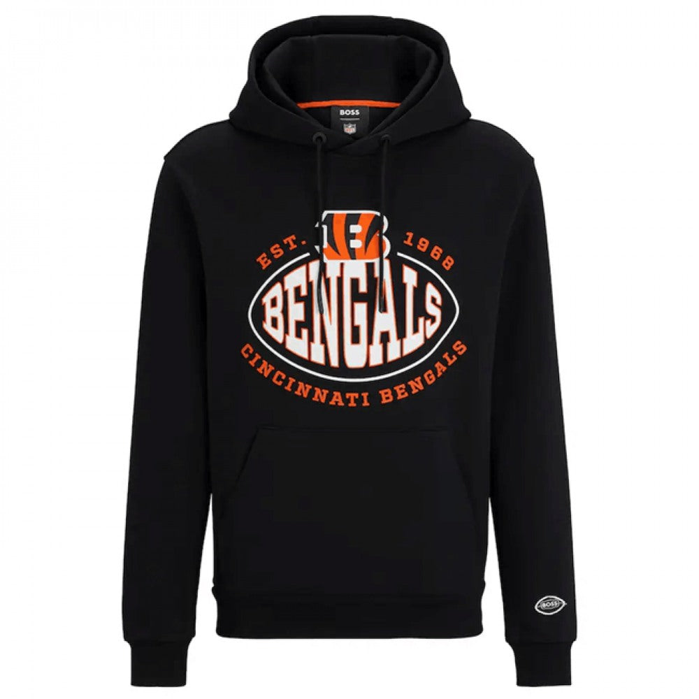 Men's Cincinnati Bengals Black BOSS X Touchback Pullover Hoodie 
