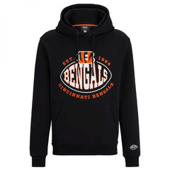 Men's Cincinnati Bengals Black BOSS X Touchback Pullover Hoodie 