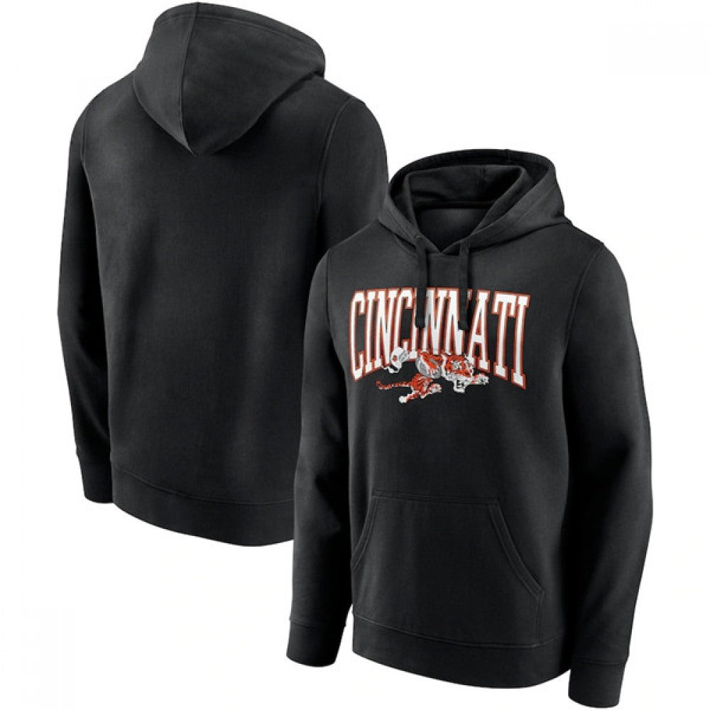 Men's Cincinnati Bengals Black Gridiron Classics Campus Standard Pullover Hoodie 
