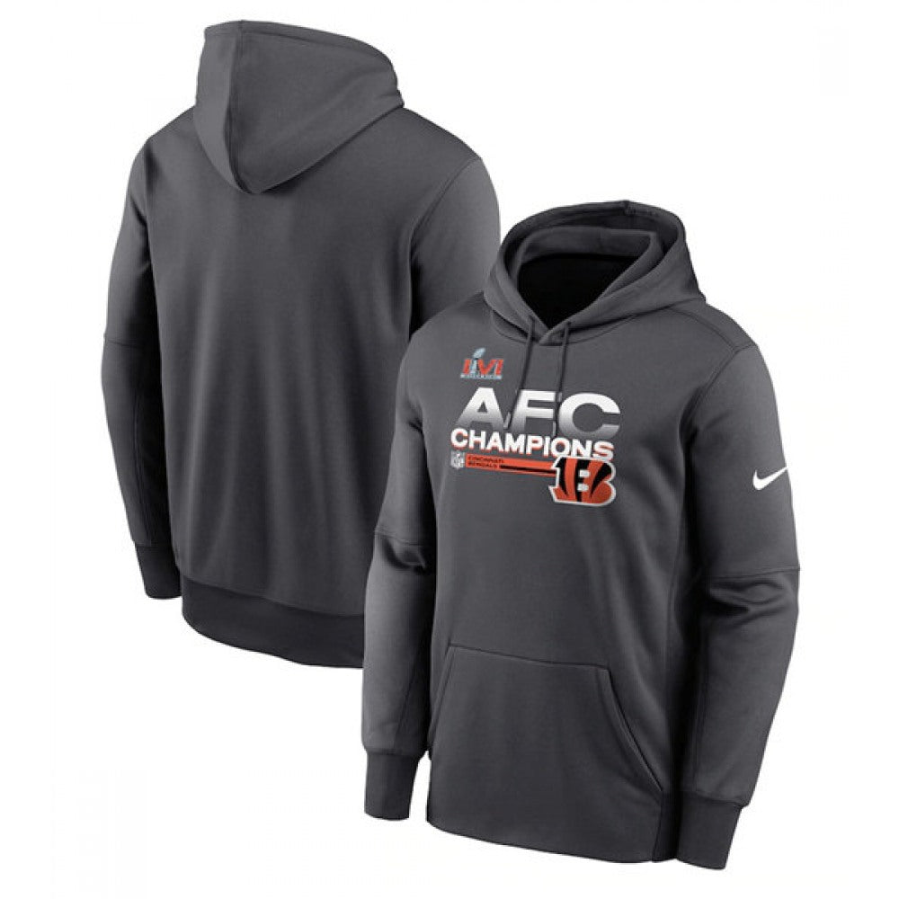 Men's Cincinnati Bengals 2022 Black AFC Champions Pullover Hoodie 