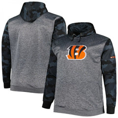 Men's Cincinnati Bengals Heather Charcoal Big & Tall Camo Pullover Hoodie 