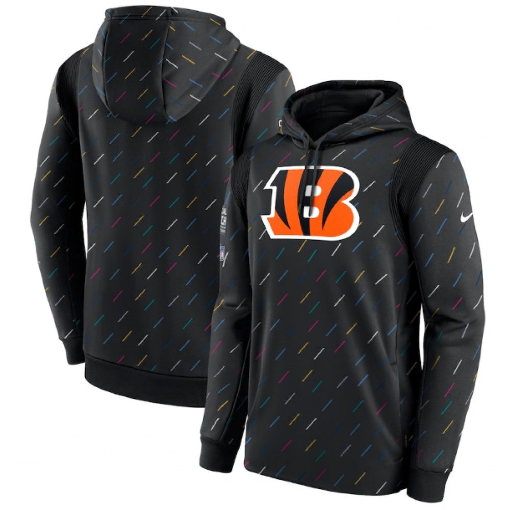 Men's Cincinnati Bengals 2021 Charcoal Crucial Catch Therma Pullover Hoodie 