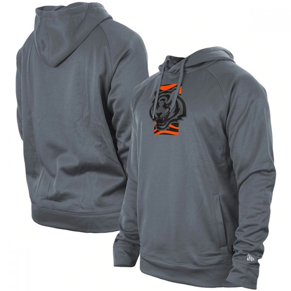 Men's Cincinnati Bengals Gray New Era Training Camp Raglan Pullover Hoodie 