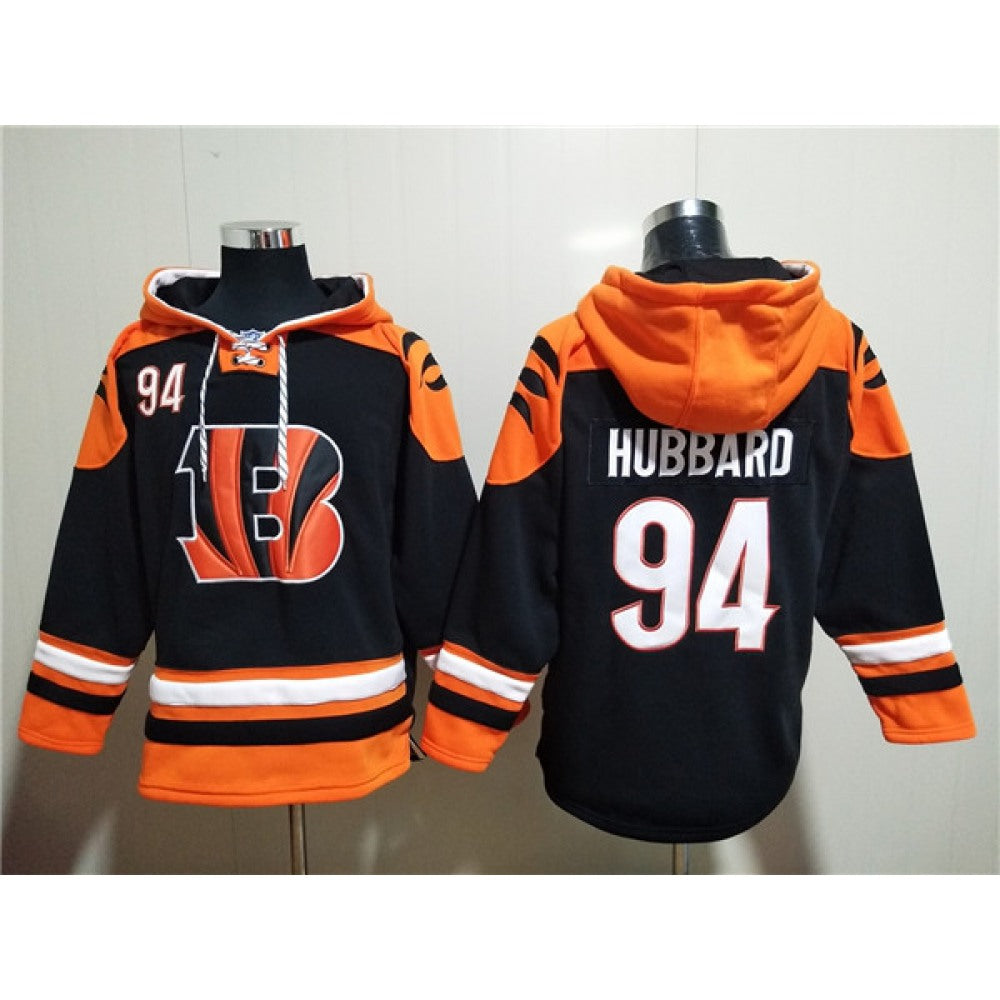 Men's Cincinnati Bengals #94 Sam Hubbard Orange/Black Ageless Must-Have Lace-Up Pullover Hoodie 