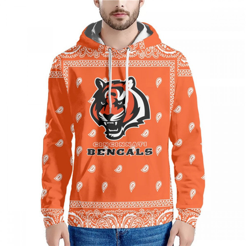 Men's Cincinnati Bengals Orange Pullover Hoodie 