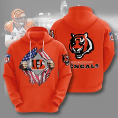Men's Cincinnati Bengals Orange 3D Trending Hoodie 