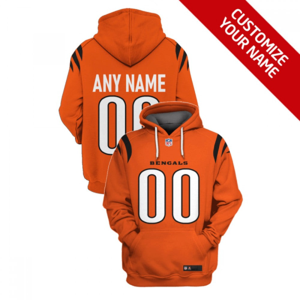 Men's Cincinnati Bengals Active Player Custom 2021 Orange Pullover Hoodie 