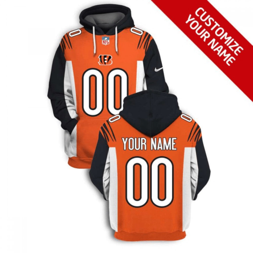 Men's Cincinnati Bengals Active Player Custom 2021 Orange Pullover Hoodie 
