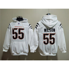 Men's Cincinnati Bengals #55 Logan Wilson White Pullover Hoodie 