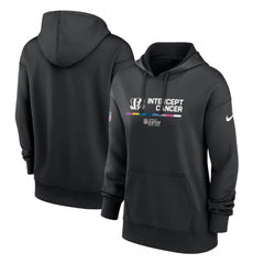 Women's Cincinnati Bengals 2022 Black NFL Crucial Catch Therma Performance Pullover Hoodie(Run Small) 