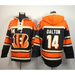Bengals #14 Andy Dalton Black Sawyer Hoodie Sweatshirt NFL Hoodie 