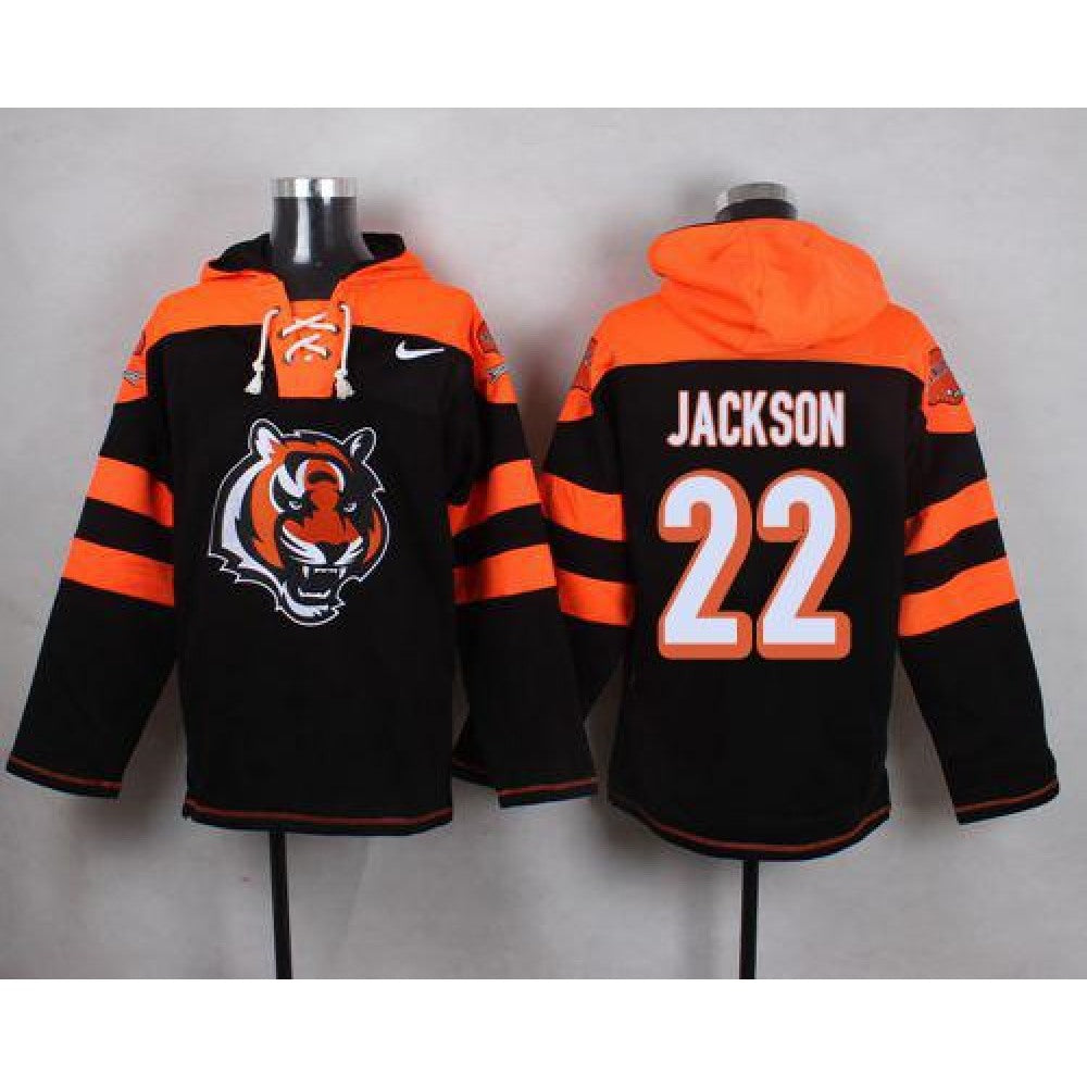 Bengals #22 William Jackson Black Player Pullover NFL Hoodie 