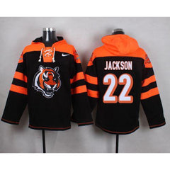 Bengals #22 William Jackson Black Player Pullover NFL Hoodie 