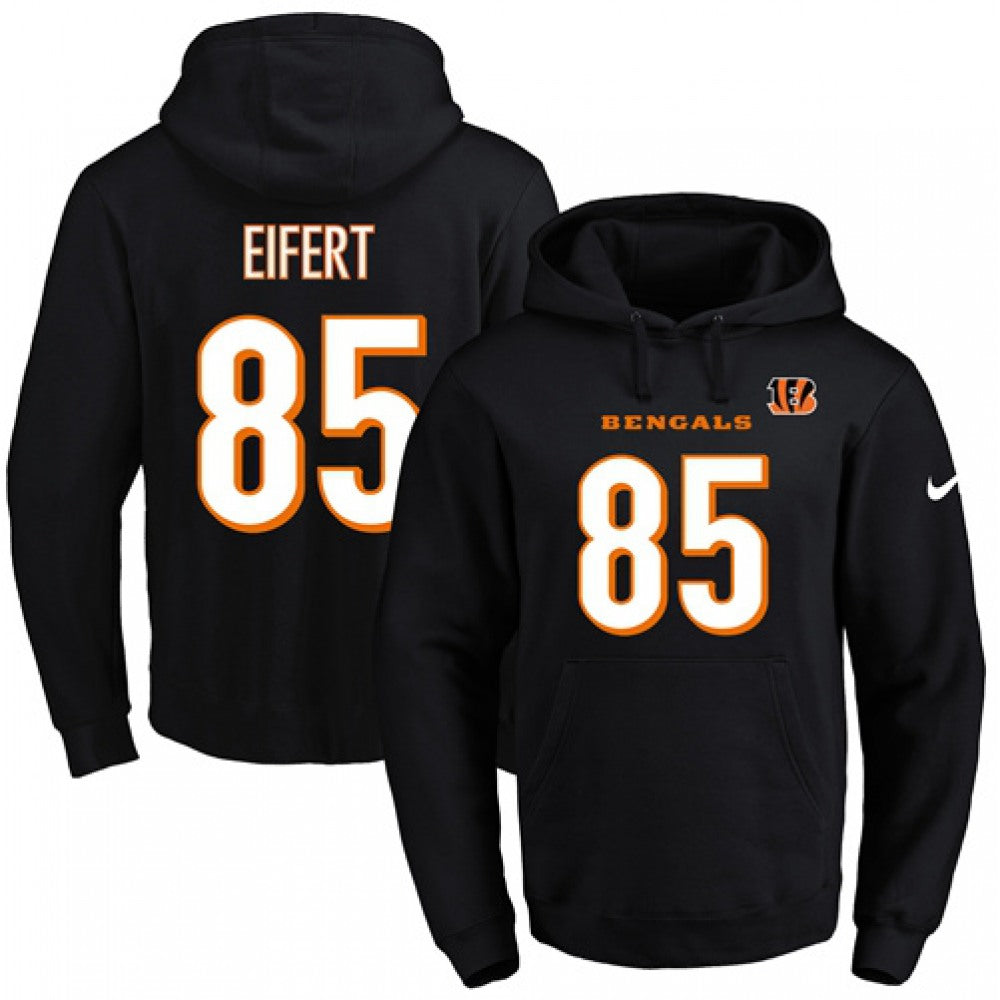 Bengals #85 Tyler Eifert Black Name & Number Pullover NFL Hoodie 