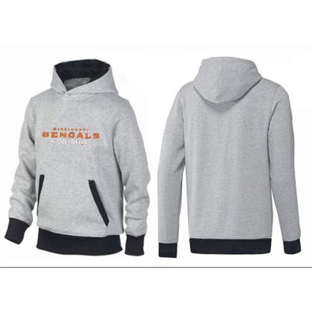 Cincinnati Bengals English Version Pullover Hoodie Grey & Black 