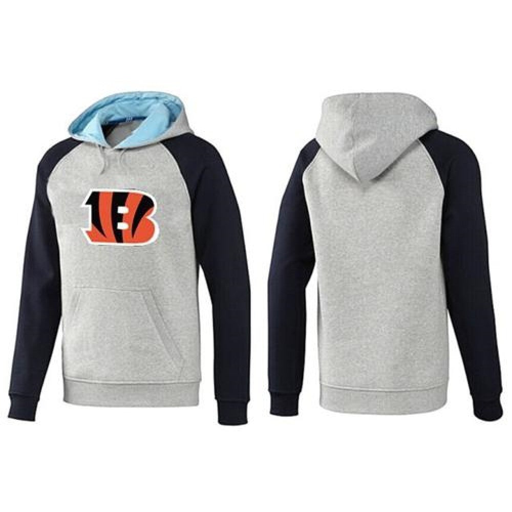 Cincinnati Bengals Logo Pullover Hoodie Grey & Blue 