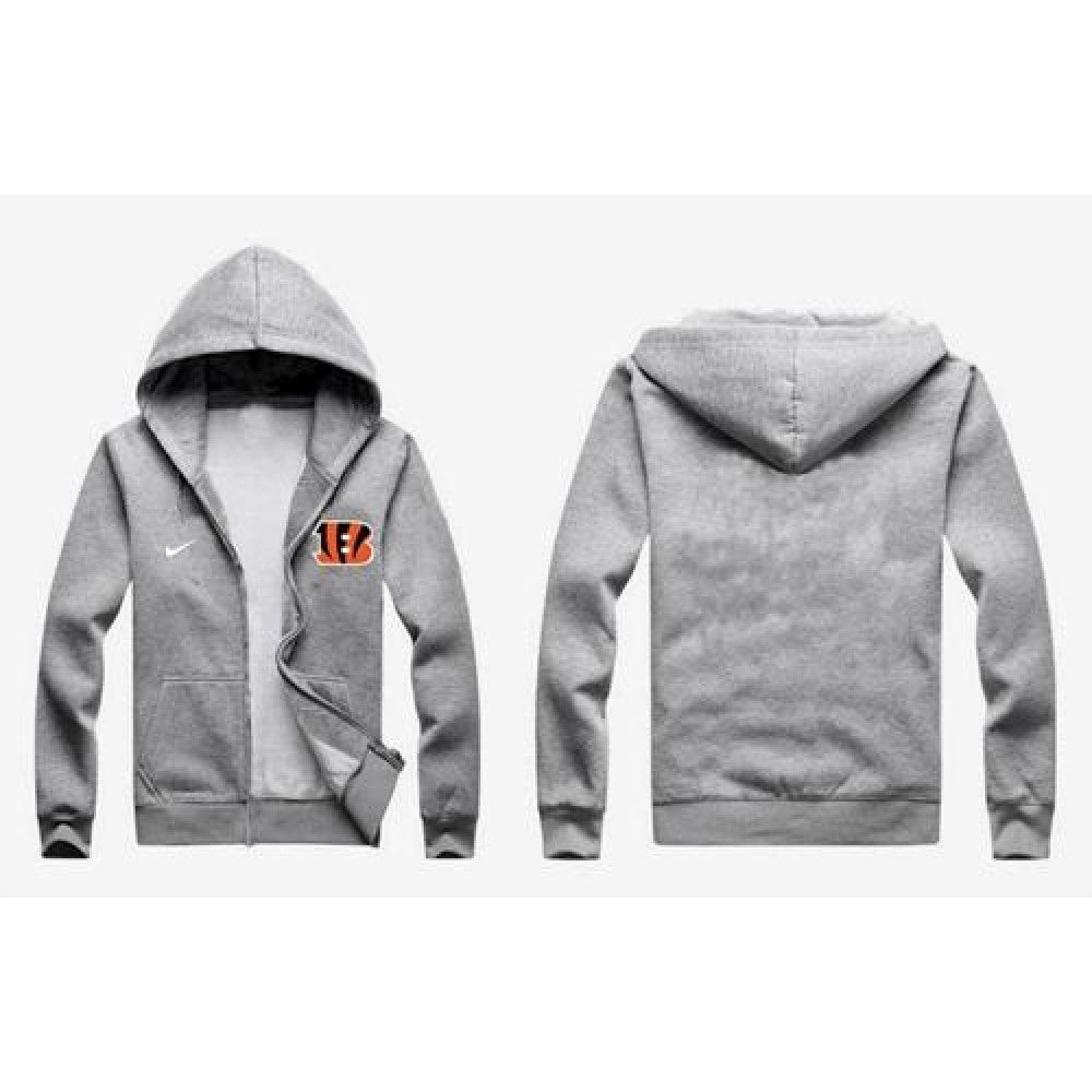 Cincinnati Bengals Authentic Logo Hoodie Grey 