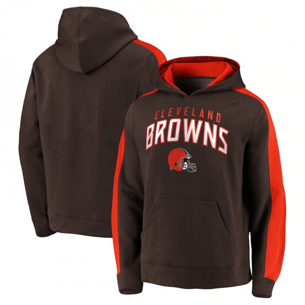 Men's Cleveland Browns Brown Game Time Arch Pullover Hoodie 