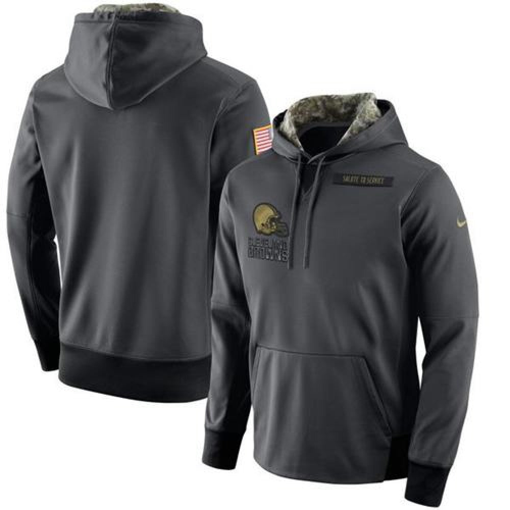 Men's Cleveland Browns Anthracite Salute to Service Player Performance Hoodie 