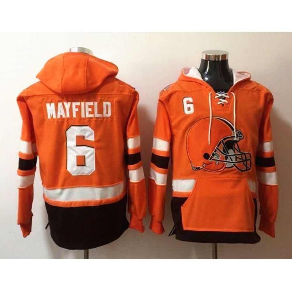 Men's Cleveland Browns #6 Baker Mayfield Orange NFL Hoodie 