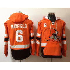 Men's Cleveland Browns #6 Baker Mayfield Orange NFL Hoodie 