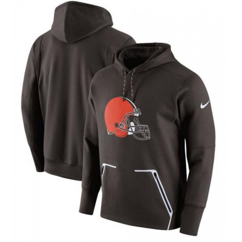Men's Cleveland Browns Brown Champ Drive Vapor Speed Pullover Hoodie 