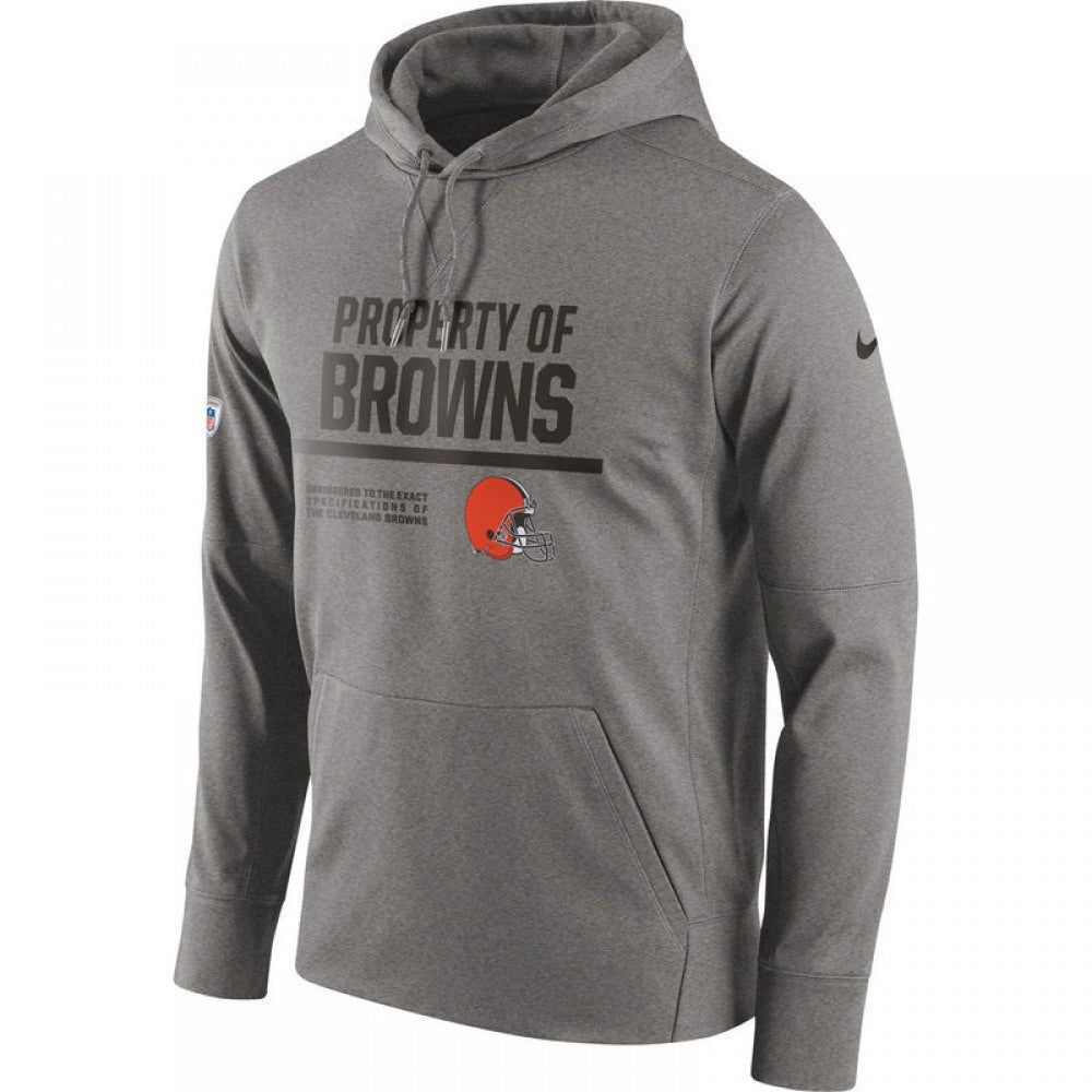 Men's Cleveland Browns Gray Circuit Property Of Performance Pullover Hoodie 