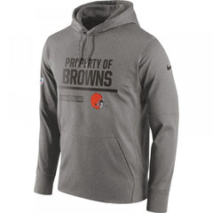 Men's Cleveland Browns Gray Circuit Property Of Performance Pullover Hoodie 