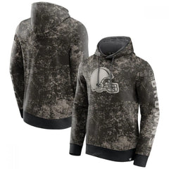 Men's Cleveland Browns Black/Gray Blackout Tonal Pullover Hoodie 