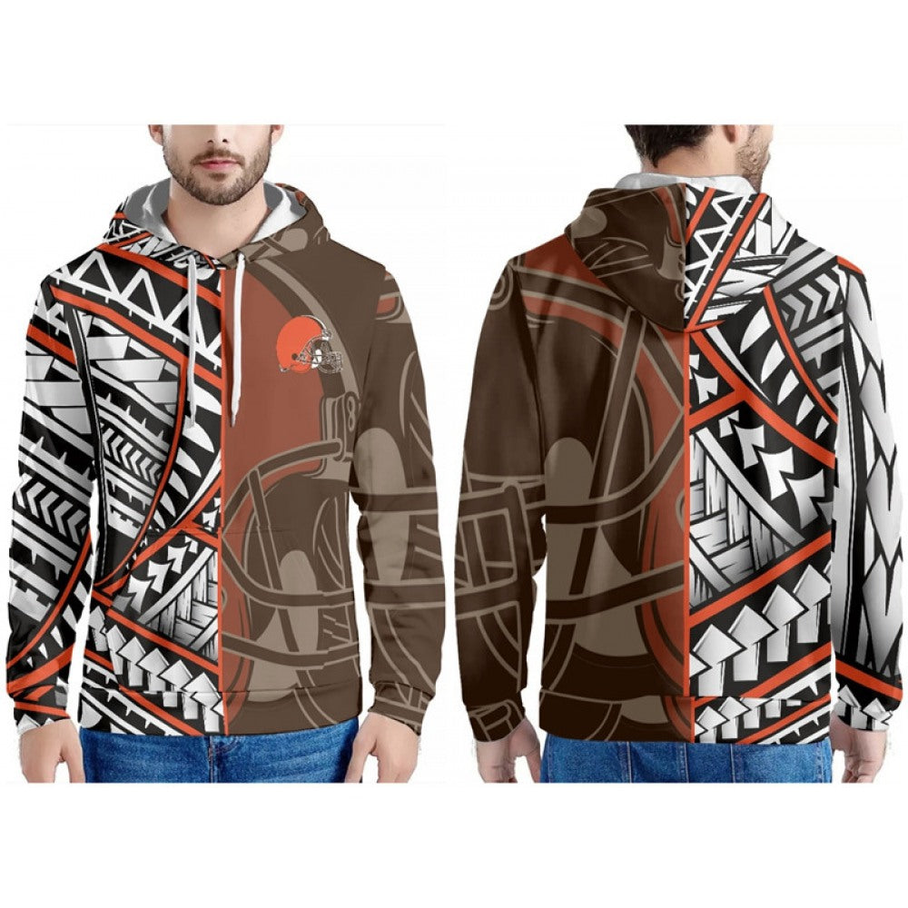 Men's Cleveland Browns Brown/Orange/White Pullover Hoodie 