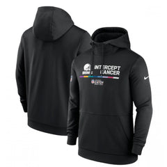 Men's Cleveland Browns 2022 Black Crucial Catch Therma Performance Pullover Hoodie 