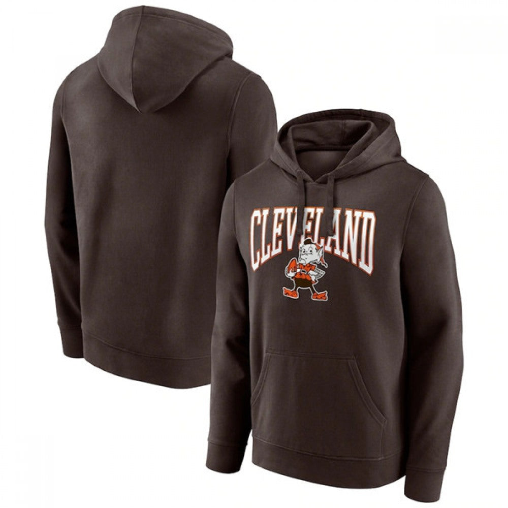 Men's Cleveland Browns Brown Gridiron Classics Campus Standard Pullover Hoodie 