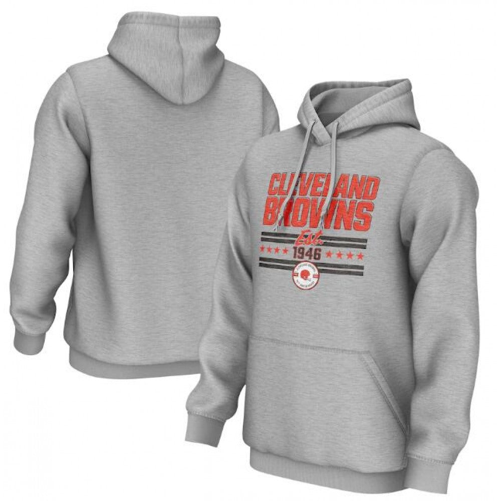 Men's Cleveland Browns Grey 75th Anniversary Pullover Hoodie 