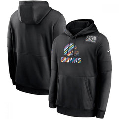 Men's Cleveland Browns 2020 Black Crucial Catch Sideline Performance Pullover Hoodie 