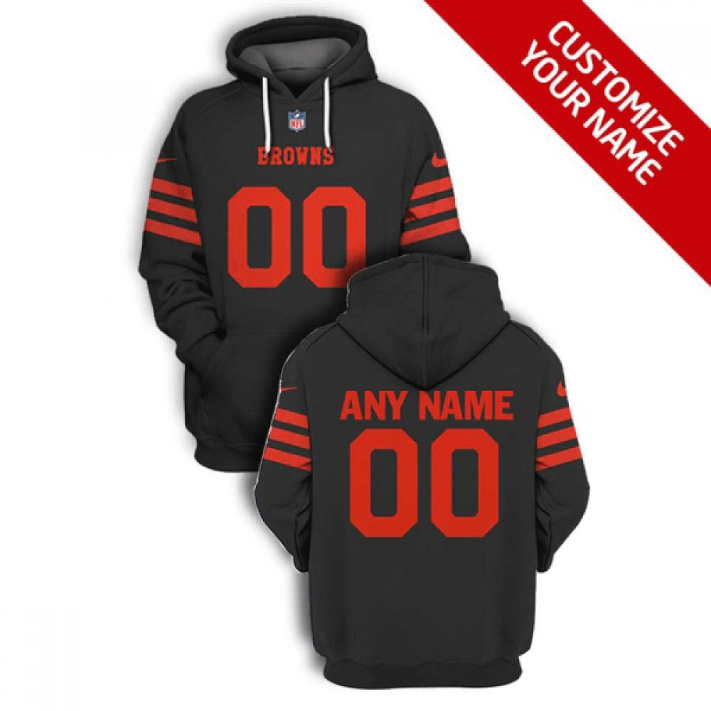 Men's Cleveland Browns Active Player Custom 2021 Brown Color Rush Pullover Hoodie 