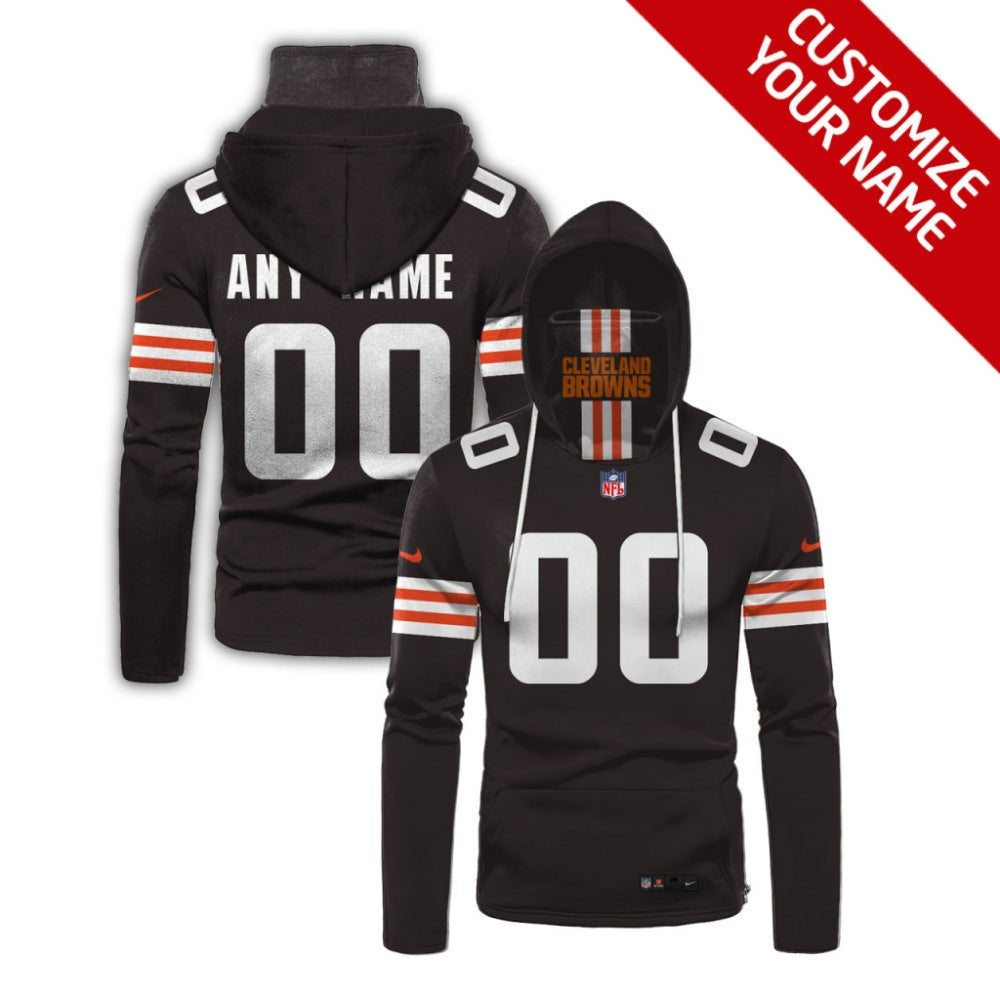 Men's Cleveland Browns 2020 Brown Customize Hoodie Mask 