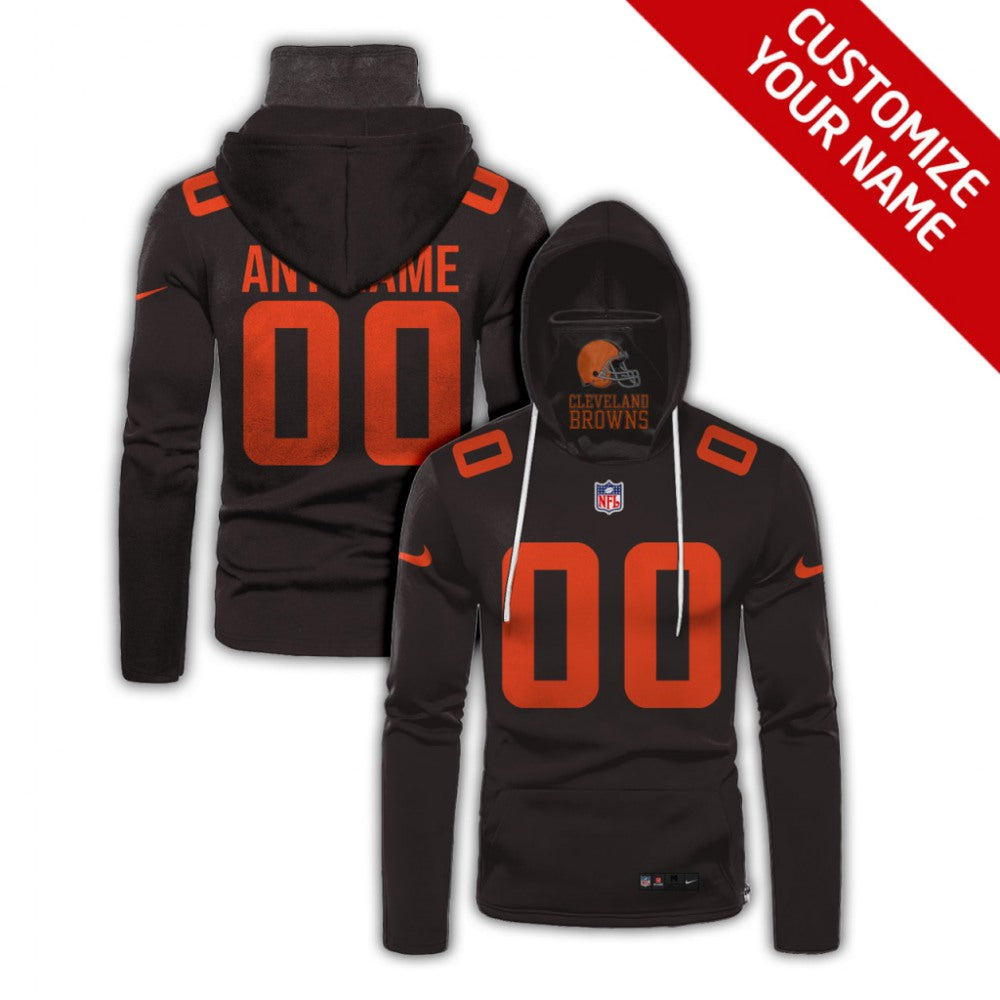 Men's Cleveland Browns 2020 Brown Customize Hoodie Mask 