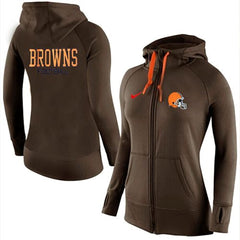 Women's Cleveland Browns Full-Zip Performance Hoodie Brown 