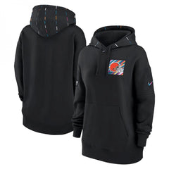 Women's Cleveland Browns Black 2023 Crucial Catch Club Pullover Hoodie(Run Small) 