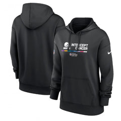 Women's Cleveland Browns 2022 Black NFL Crucial Catch Therma Performance Pullover Hoodie(Run Small) 
